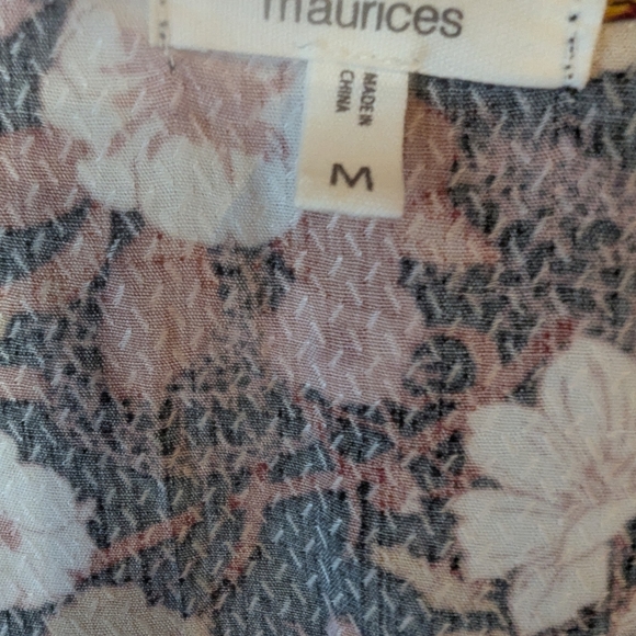 Maurices Red and White Wrap Maxi Dress V-Neck Sleeveless - Picture 2 of 9